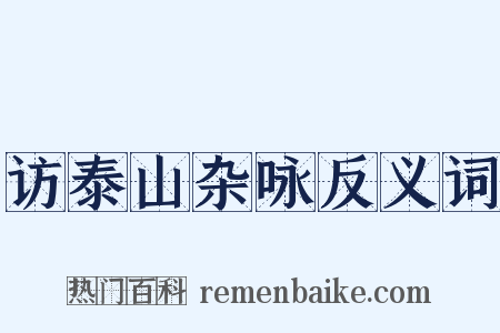 访泰山杂咏反义词是什么意思的图片